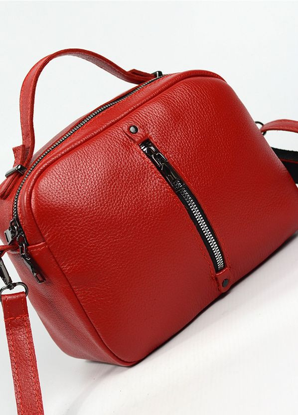 Червона шкіряна жіноча сумка крос боді на плече Serebro (274534466)