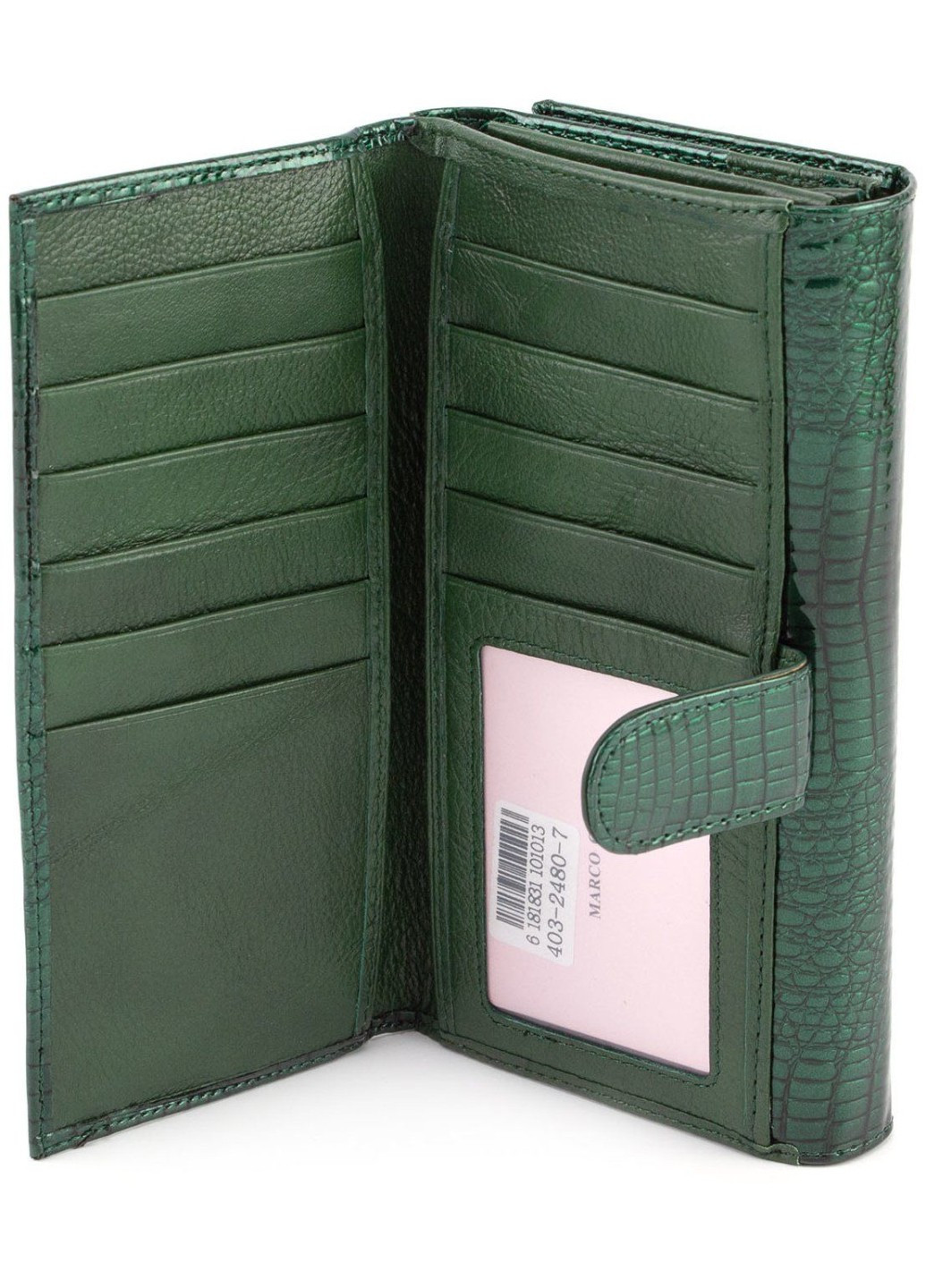Современный женский кошелек из кожи MC-403-2480-7 (JZ6585) зелёный Marco Coverna (259752551)