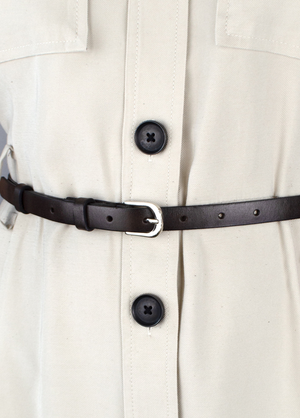 Ремень женский кожаный -1531 (125 см) узкий темно-коричневый под платье SF (260072807)