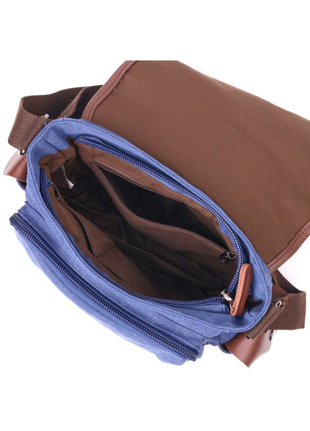 Цікава горизонтальна чоловіча сумка з текстилю 21250 Синя Vintage (258267936)