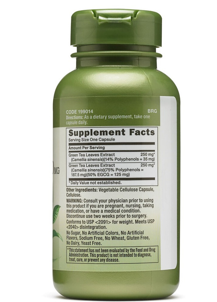 Herbal Plus Green Tea Complex 500 mg 100 Caps GNC (257342428)