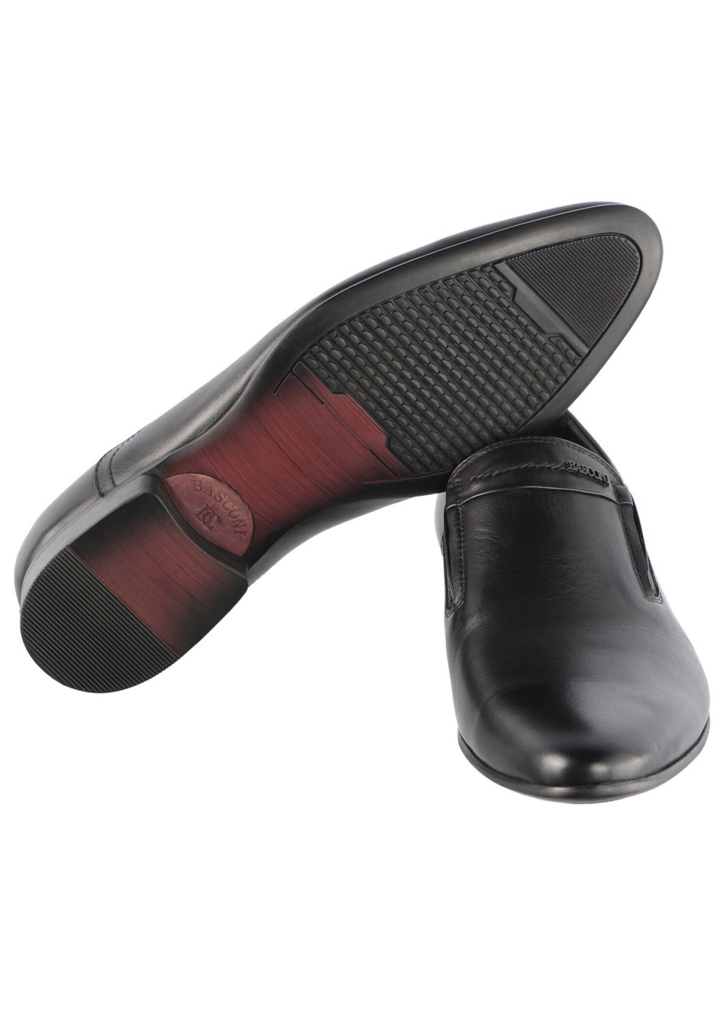 Черные мужские классические туфли 201255 Basconi без шнурков