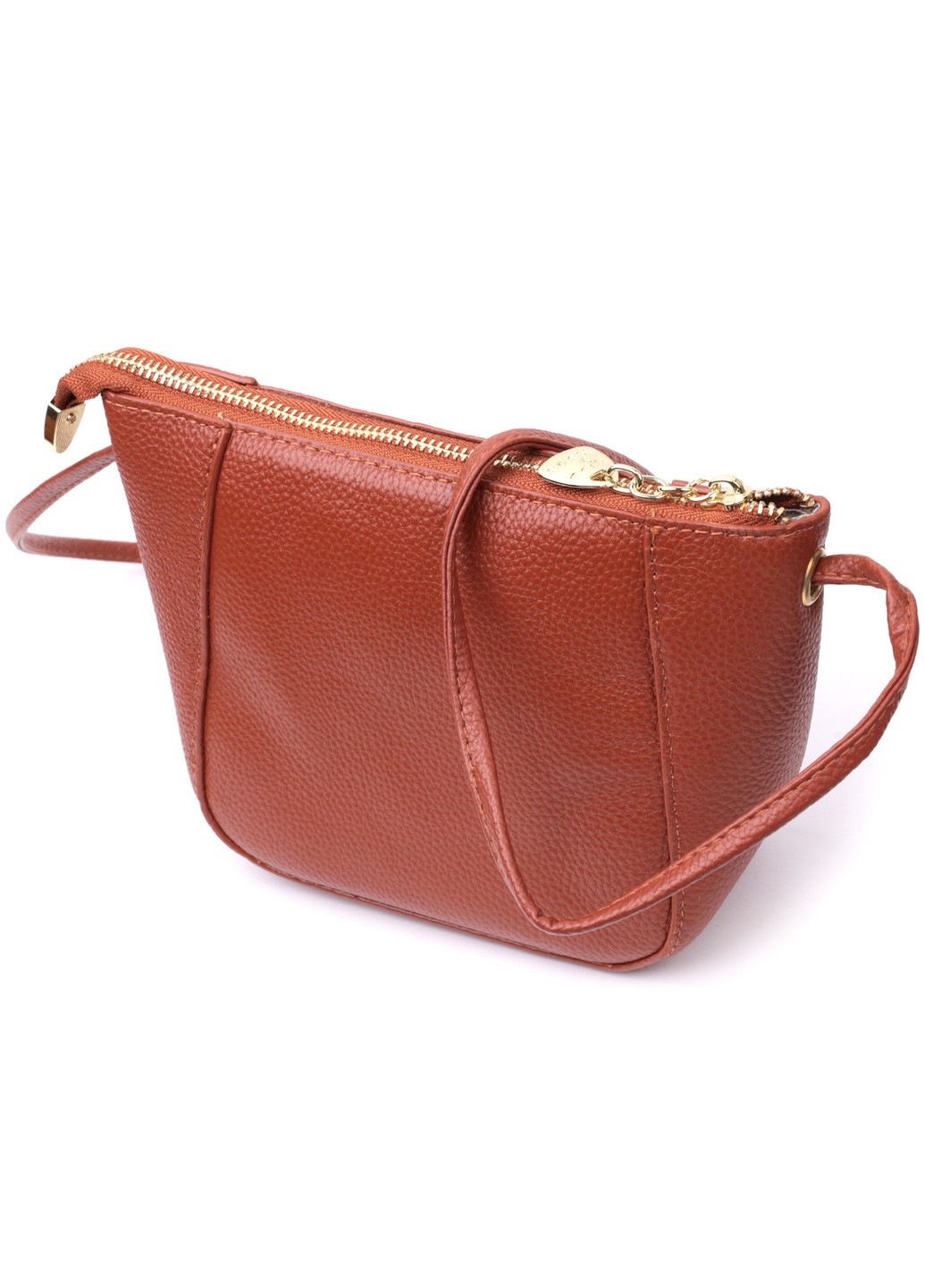 Невелика сумка жіноча через плече з натуральної шкіри 22300 Коричнева Vintage (276457561)