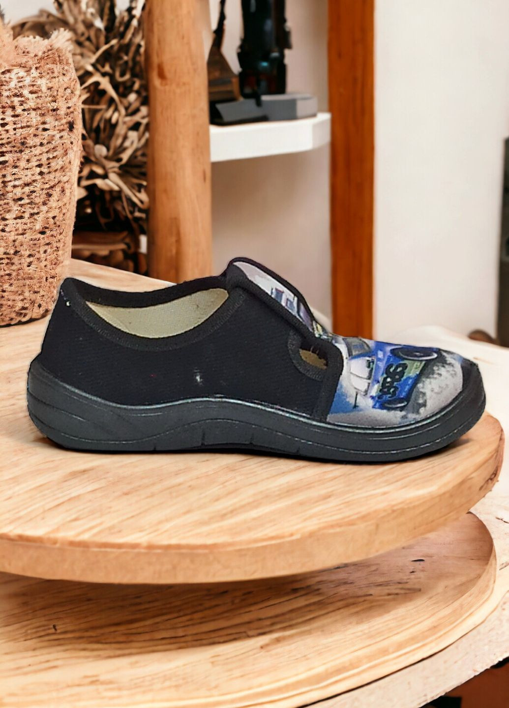 Черные тапочки ортопедические валди гриша машина черная подошва 25-16см,26-16,8см,27-17,5см,28-18см,29-18,5см Waldi