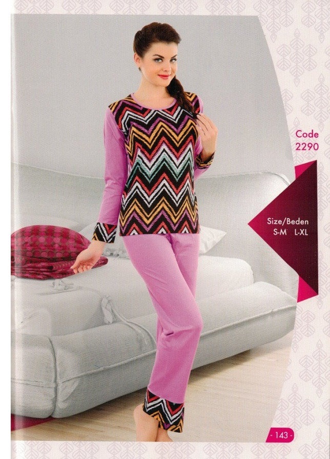 Розовая всесезон домашняя одежда - пижама женская 2290 s кофта + брюки Night Angel