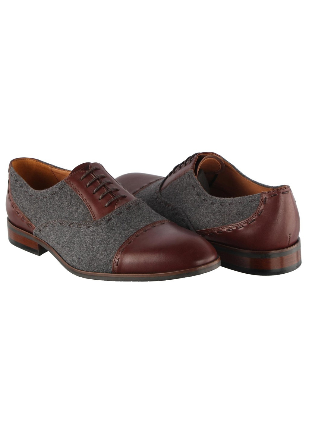 Коричневые мужские классические туфли 6064 Conhpol на шнурках