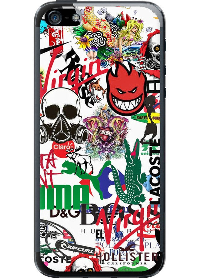2D пластиковий чохол 'Many different logos' для Endorphone Apple iPhone 5 (258052467)
