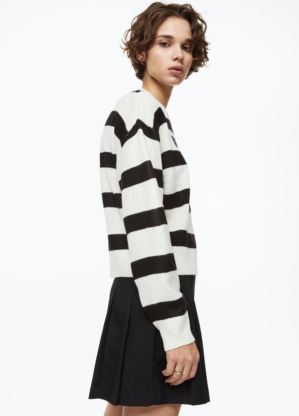 Комбинированный демисезонный свитер с длинными рукавами H&M