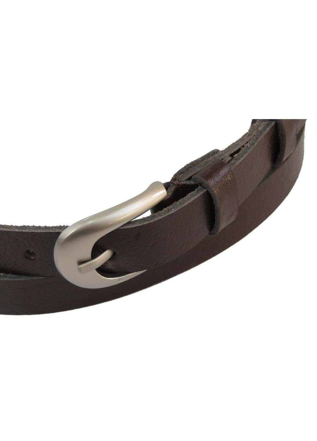 Женский кожаный ремень темно коричневый 2 см Skipper (266143655)