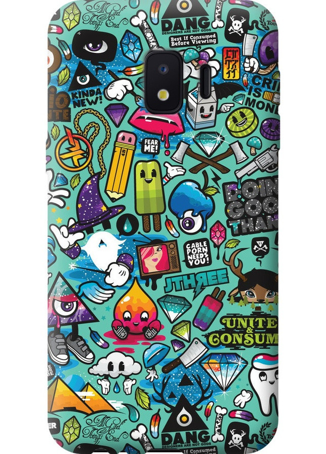 Силіконовий чохол 'Стікер бомбінг 1' для Endorphone Samsung Galaxy J2 Core (258723159)