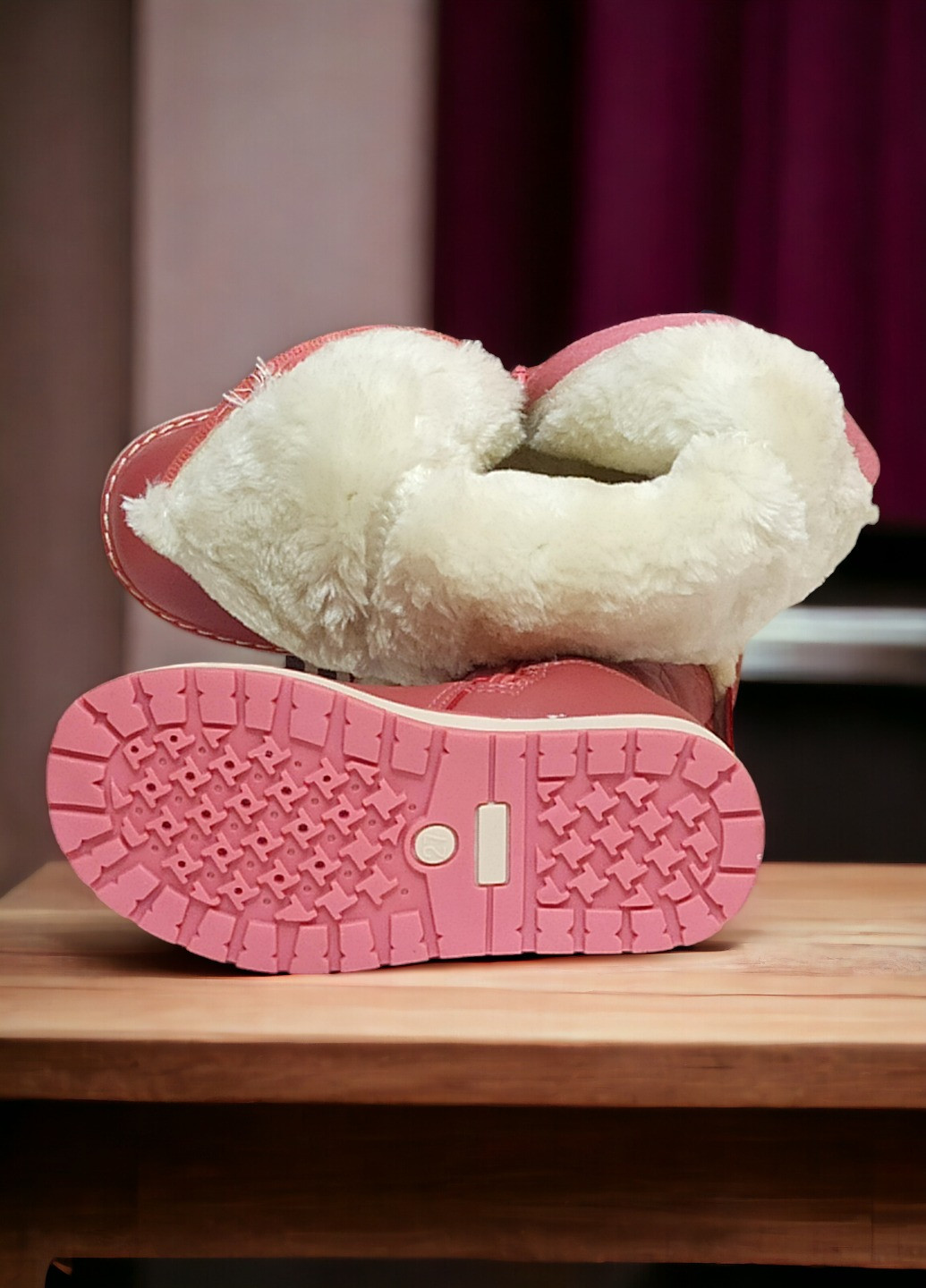 Зимові чоботи на хутрі для дівчинки Н79 рожеві 27-17,9см Clibee (274380518)