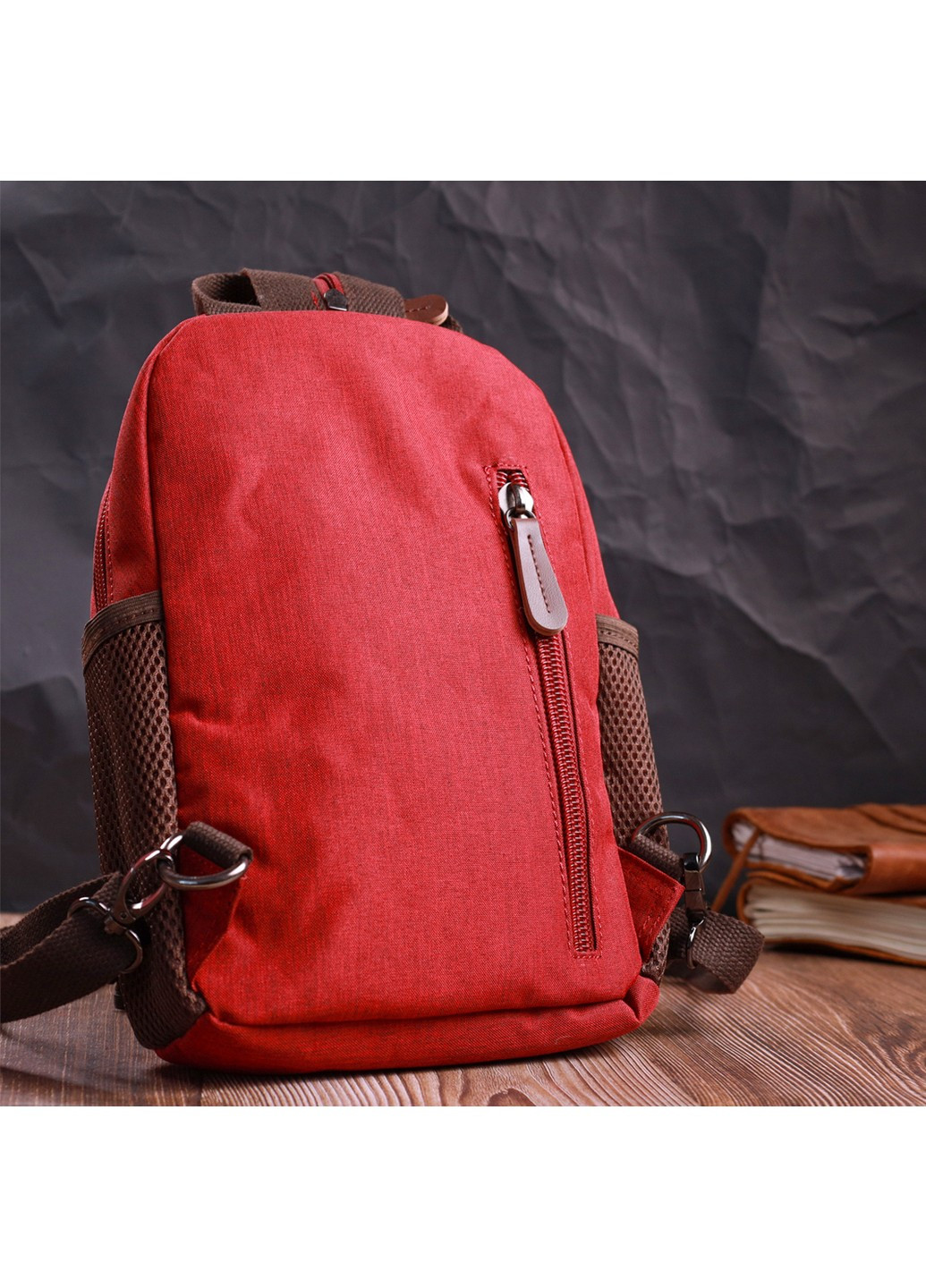 Компактный рюкзак из полиэстера с большим количеством карманов 22144 Бордовый Vintage (267925324)