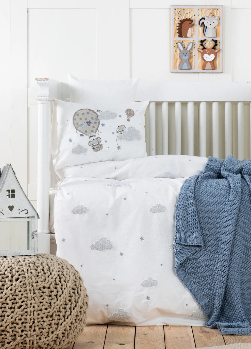 Детский набор в кроватку для младенцев - Elephant Sky mavi (5 предметов) Karaca Home (259033264)