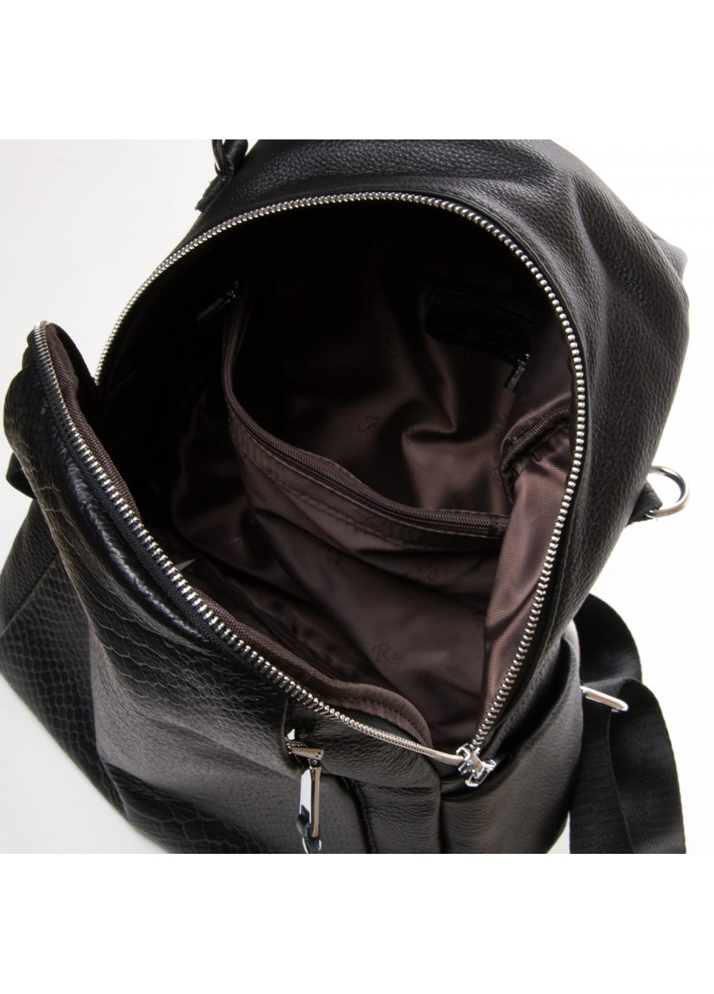 Женская кожаный рюкзак 8907-9* black Alex Rai (264566178)