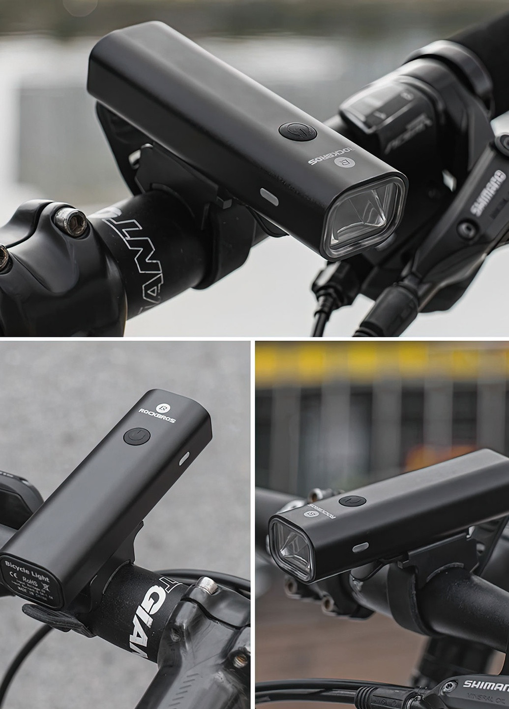 Ліхтарик для велосипеда з акумулятором / велофара / YQ-QD400LM 8726 Чорний 64997 Rockbros (258053936)