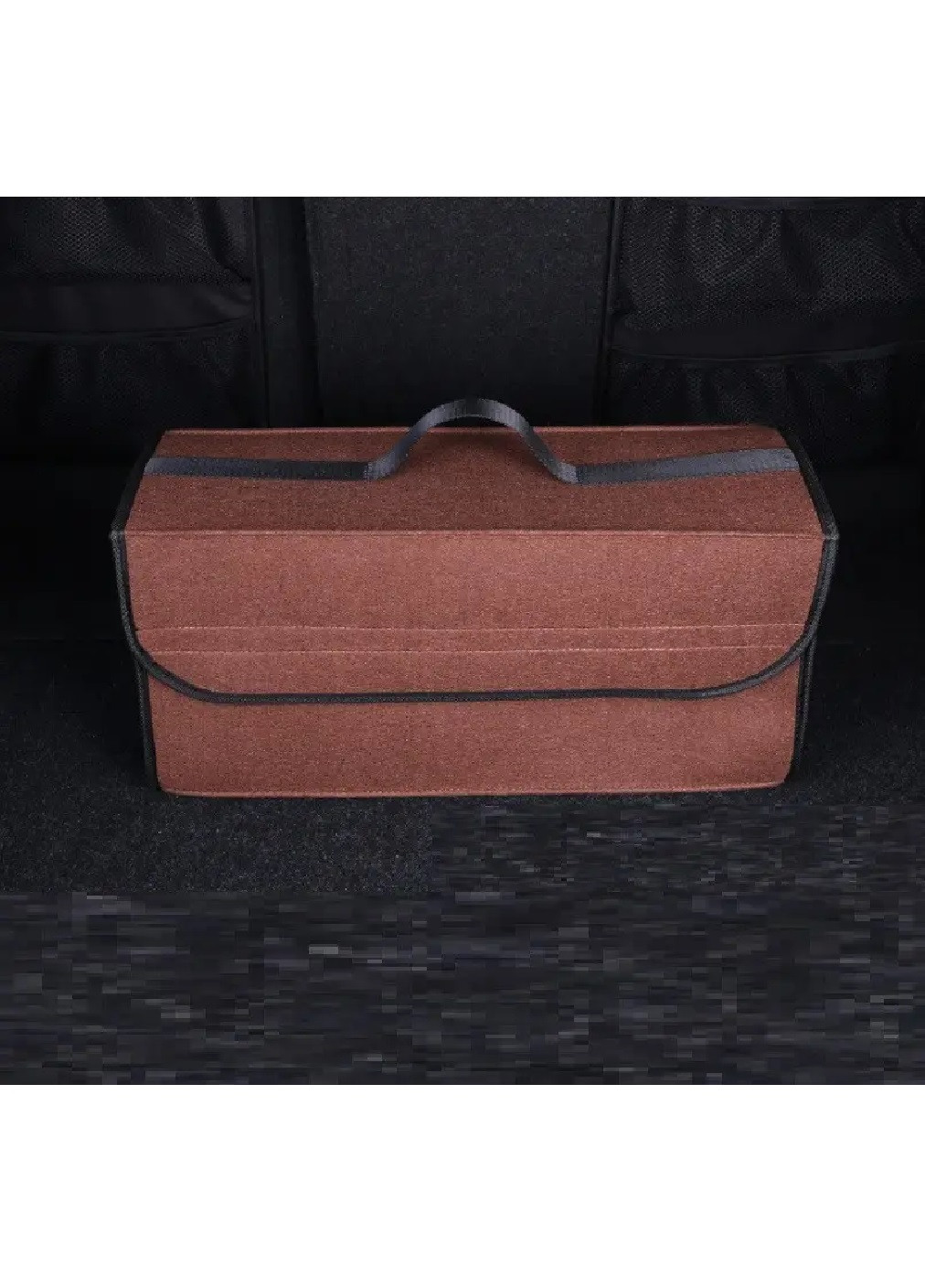 Автомобільний компактний місткий органайзер в багажник штучна повсть 50х25х15 см (475090-Prob) Темно-коричневий Unbranded (261487058)