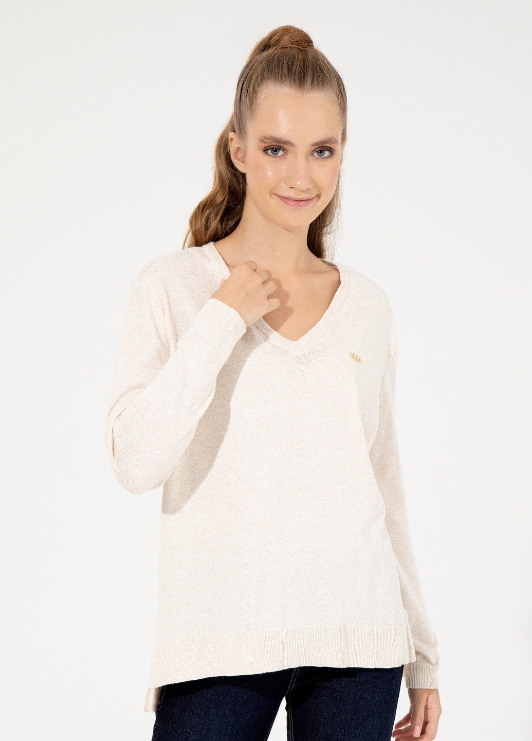 Белый свитер женский U.S. Polo Assn.