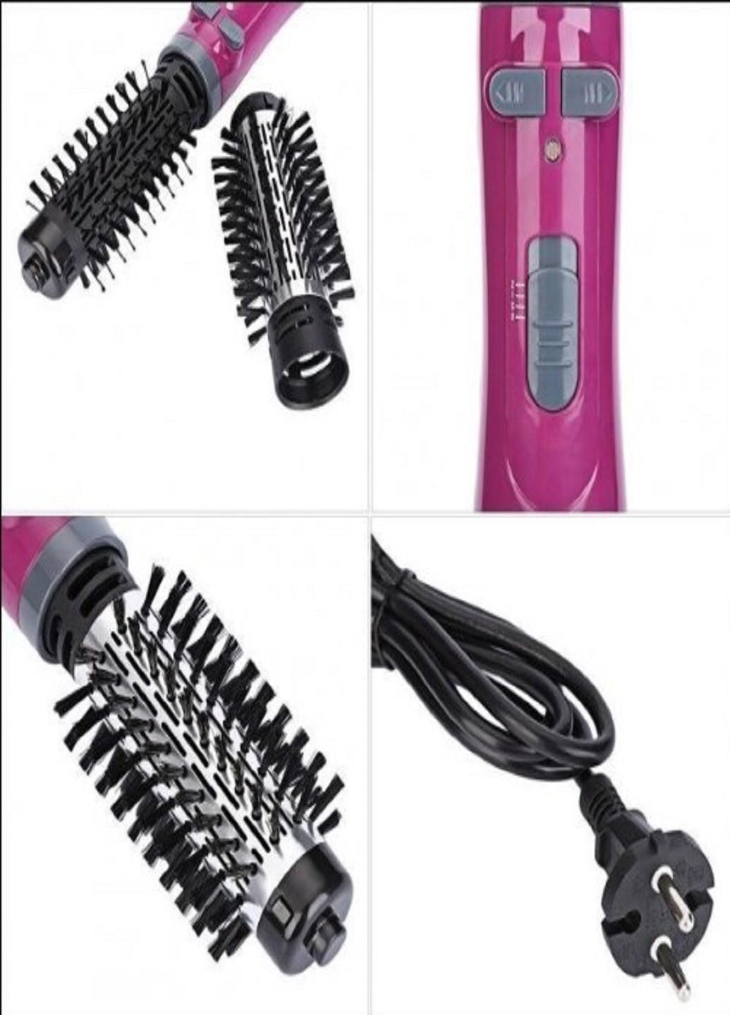 Многофункциональный фен-щетка для укладки волос KM-8000 розовый Kemei (259578720)