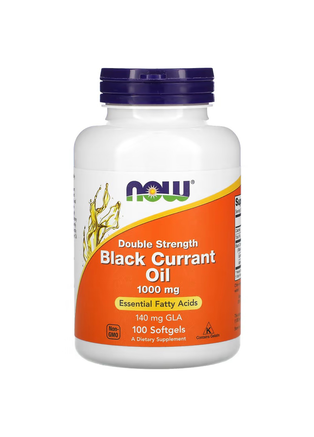 Олія Чорної Смородини Black Currant Oil 1000мг - 100 софтгель Now Foods (271405920)