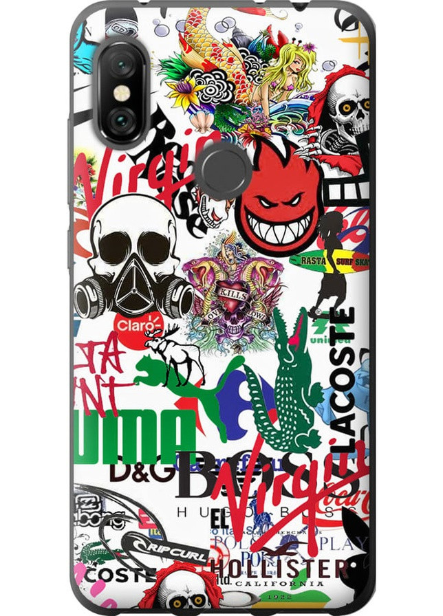 Силіконовий чохол 'Many different logos' для Endorphone xiaomi redmi note 6 pro (257903763)