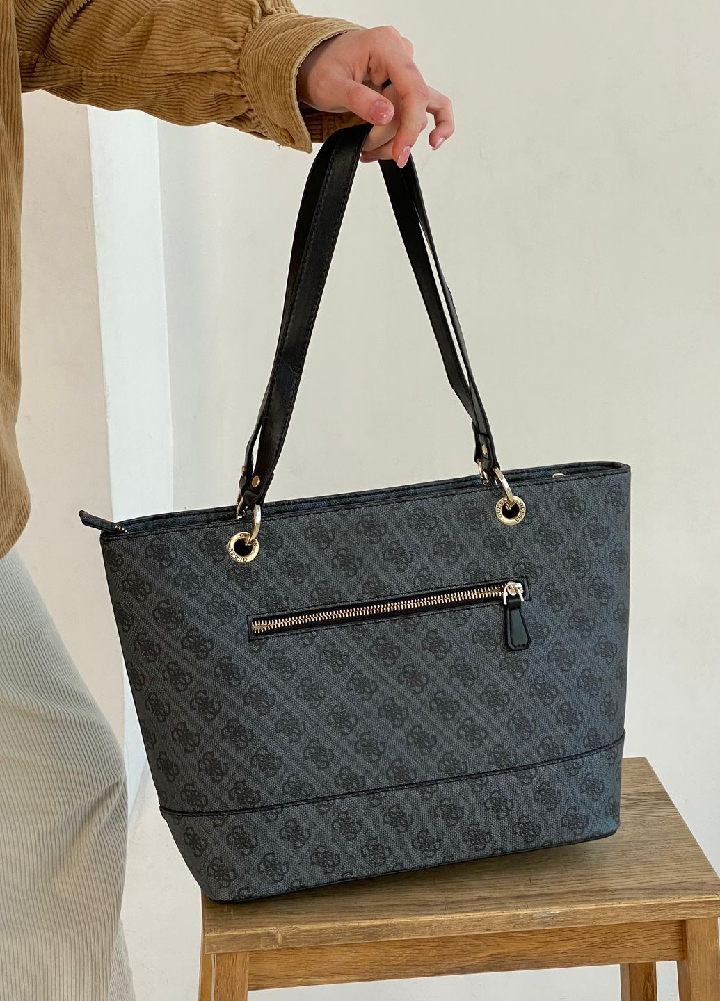 Женская сумка Guess шопер серая No Brand (277151202)