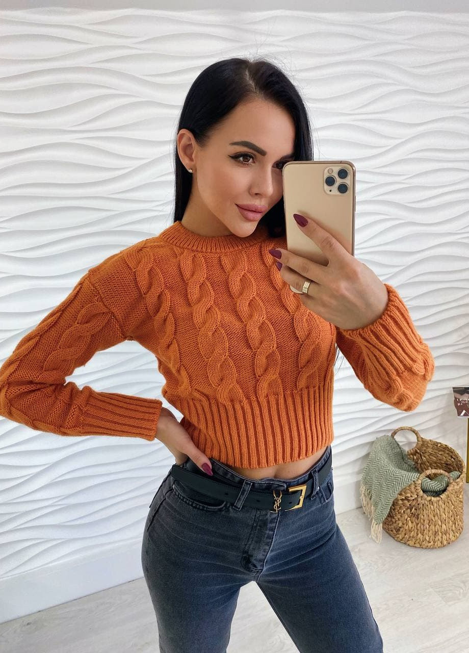 Оранжевый демисезонный свитер джемпер Larionoff