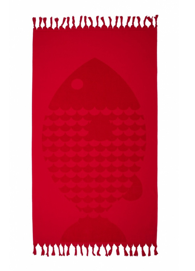 Barine полотенце - fish red красный 50*90 орнамент красный производство - Турция