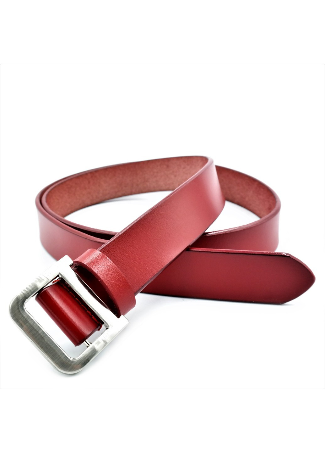 Жіночий шкіряний ремінь 110-115 см Червоний 0052) Le-Mon (272596355)