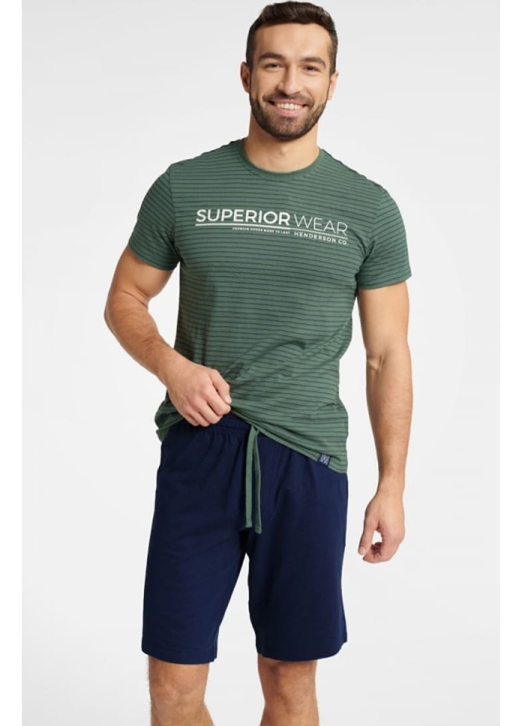 Бавовняна чоловіча піжама-двійка WEBBER зелена 40664 Henderson (258335986)