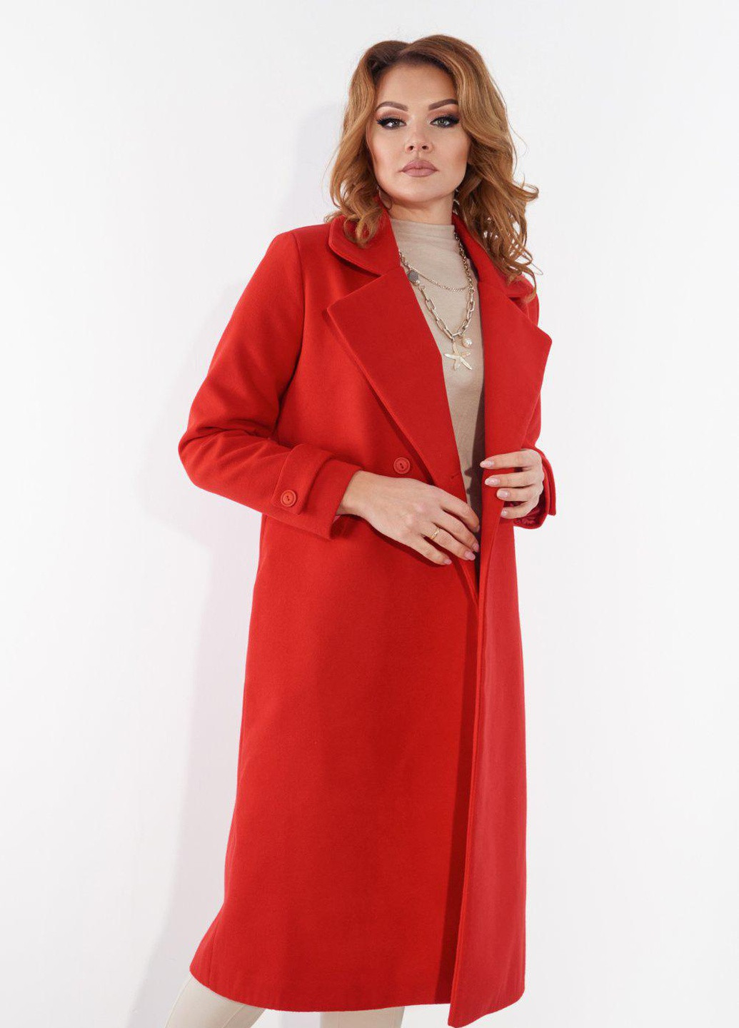 Красное Жіночий верхній одяг Модне лаконічне пальто (55761)110426-531 Lemanta