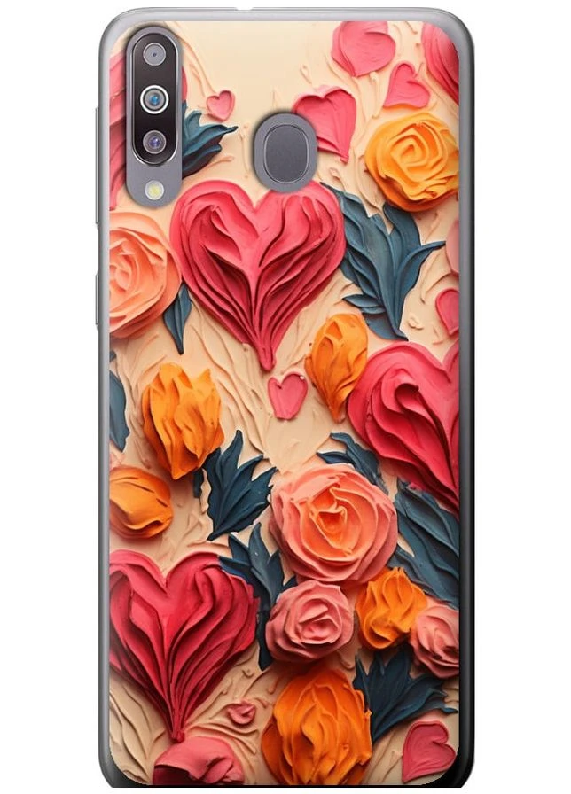 2D пластиковый чехол 'Сердечки 3' для Endorphone Samsung Galaxy M30 (267236040)