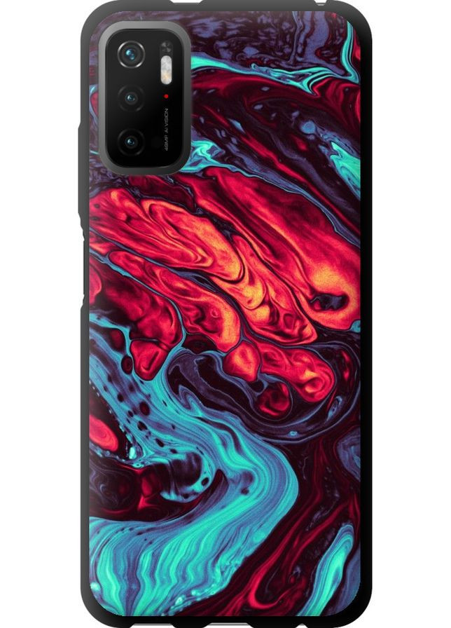 TPU чорний чохол 'Синя червона абстакція' для Endorphone Xiaomi Redmi Note 10 5G (276320462)