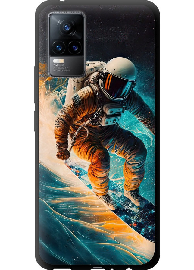 TPU чорний чохол 'Сноубордист' для Endorphone Vivo V21E (258089475)