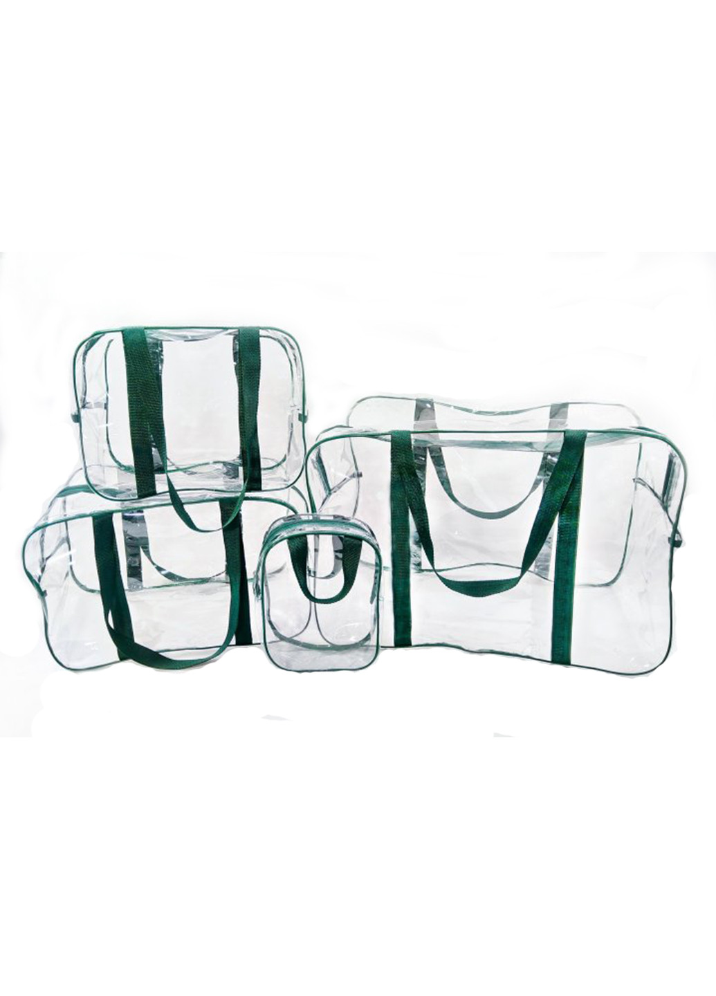 Набір із 3+1 прозорих сумок у пологовий Light зелений + косметичка EcoNova (268987501)
