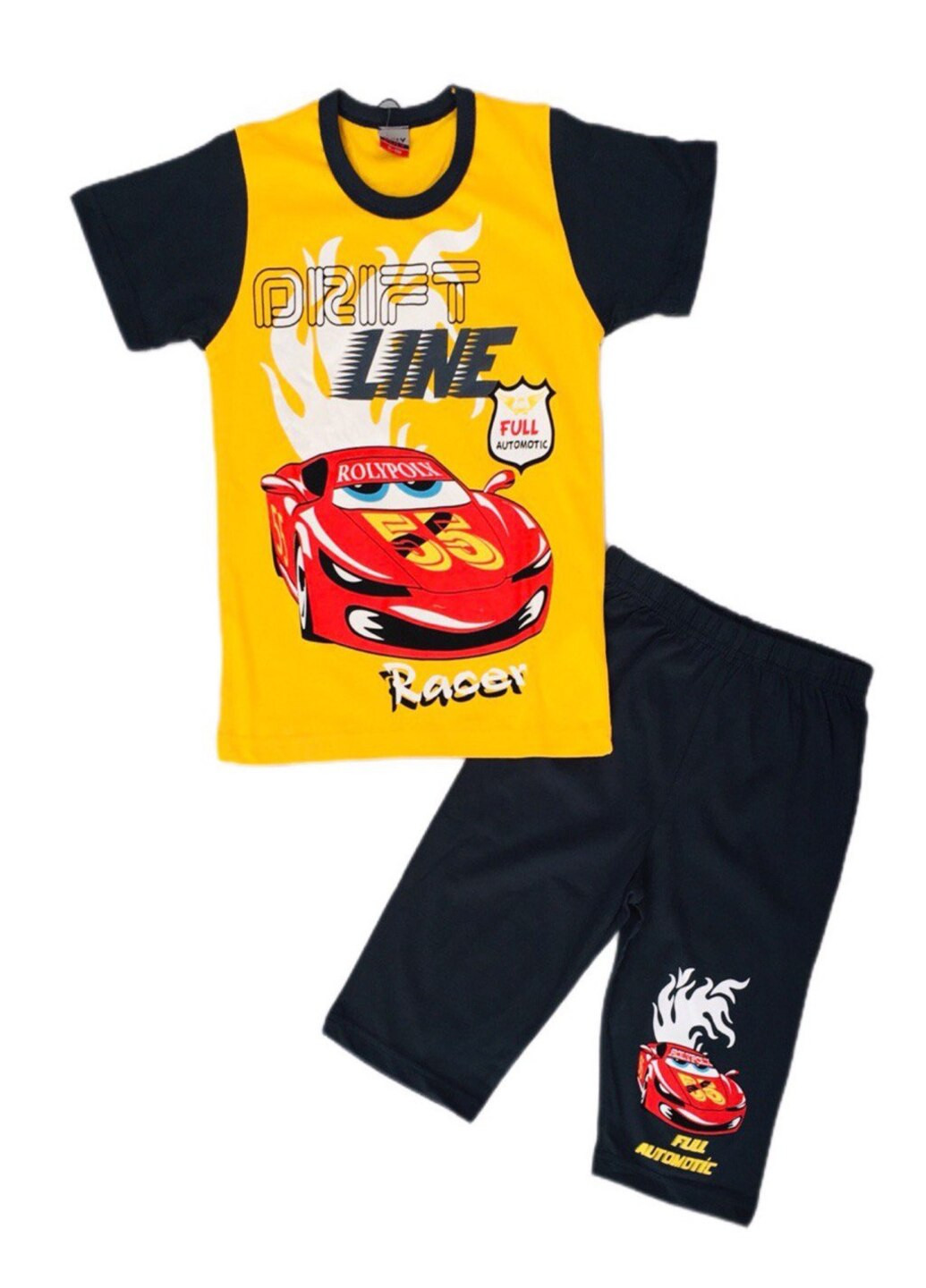 Желтый летний детская летняя пижама, комплект для дома (футболка+шорты) для мальчика тм Roly Poly