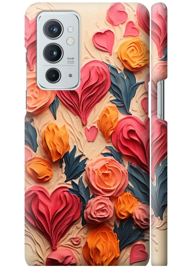 3D пластиковий матовий чохол 'Сердечка 3' для Endorphone OnePlus 9RT (267240203)