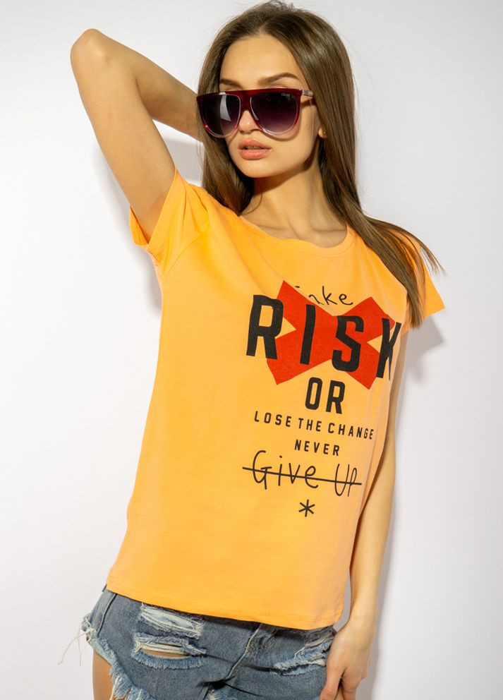 Персиковая летняя футболка женская (персиковый) Time of Style