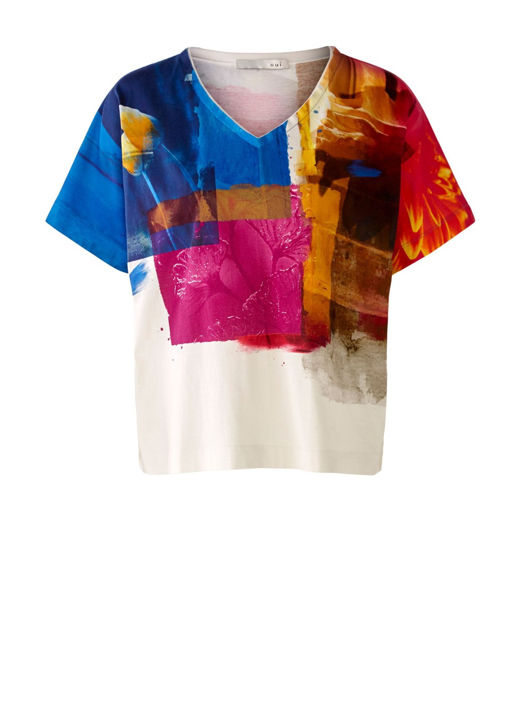 Комбінована футболка жіноча різнокольорова Oui