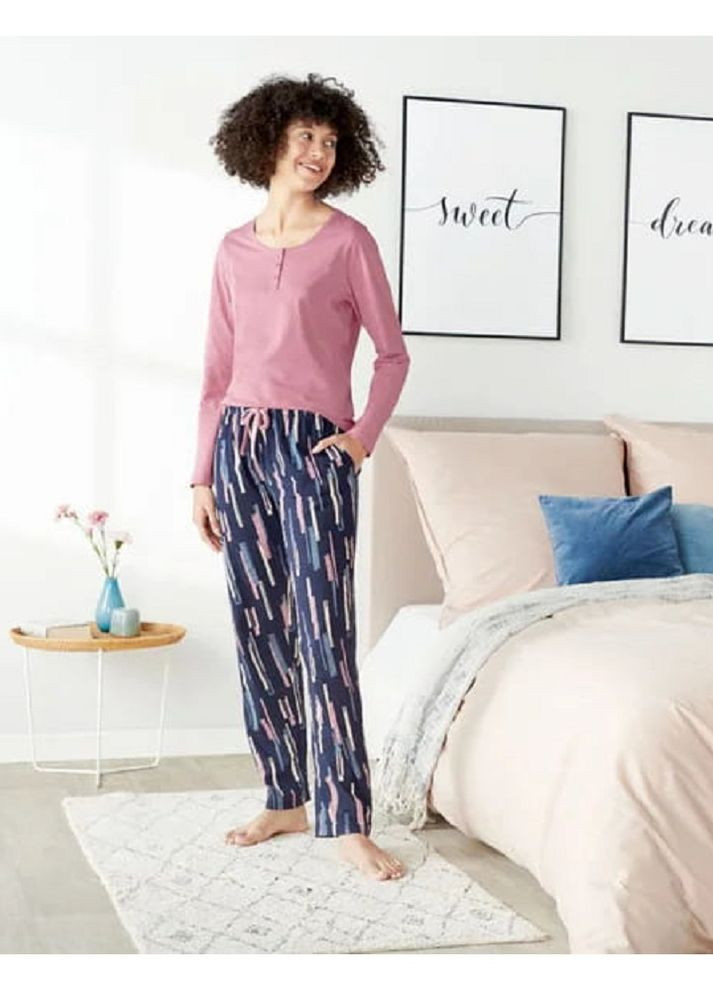 Рожева всесезон жіноча піжама лонгслив + брюки Esmara