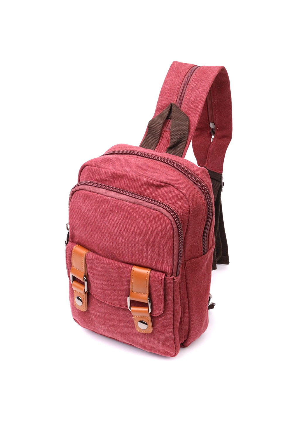 Надійна сумка-рюкзак з двома відділеннями із щільного текстилю 22164 Бордовий Vintage (267932175)