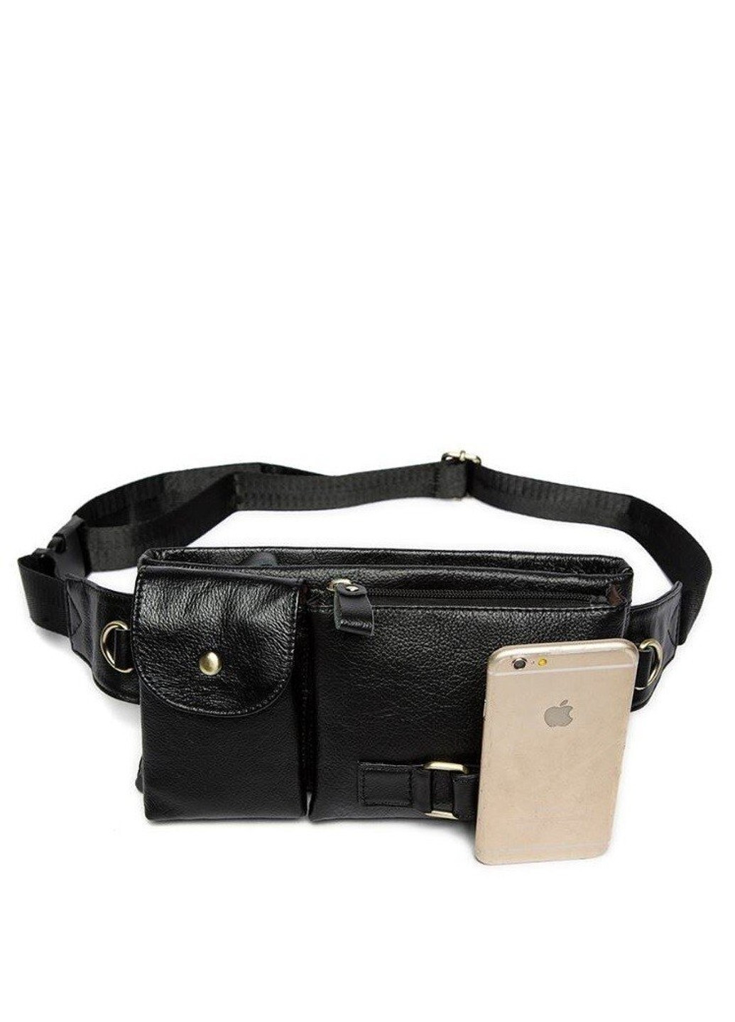 Шкіряна сумка на пояс 14734 Чорний Vintage (269994179)