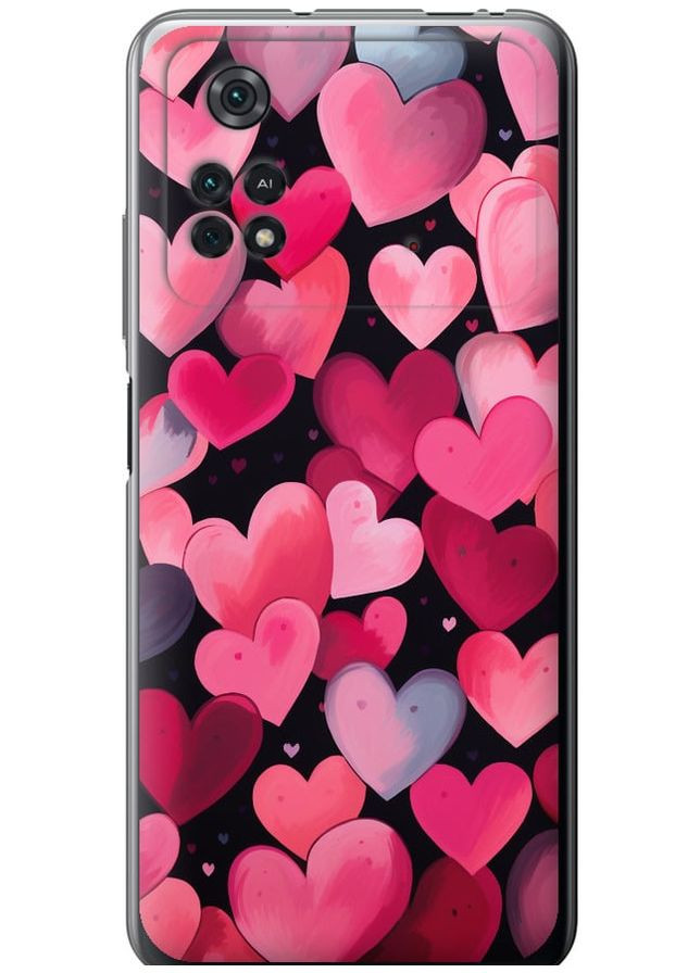 Силиконовый чехол 'Сердечки 4' для Endorphone Xiaomi Poco M4 Pro (267235265)