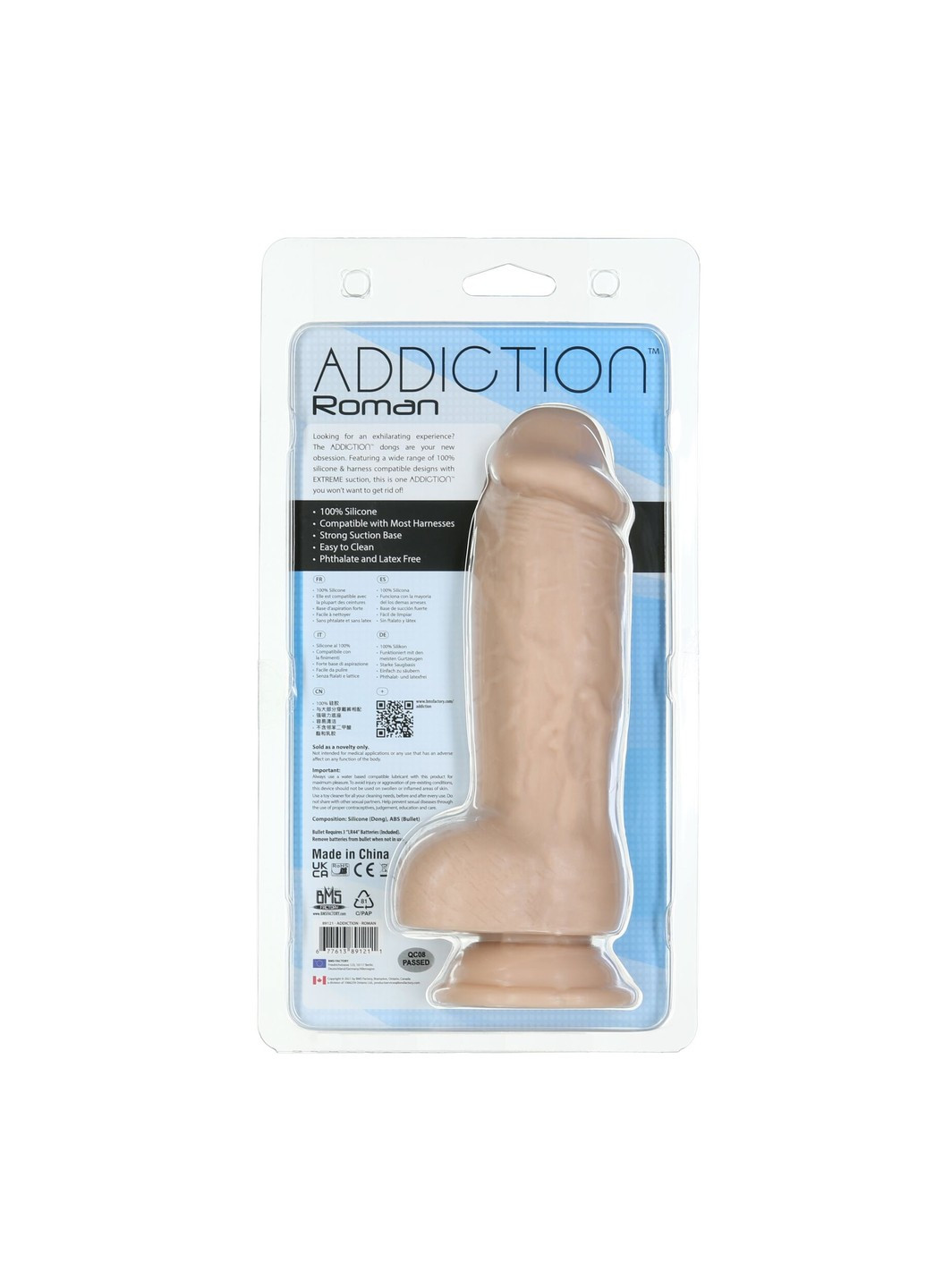 Реалістичний фалоімітатор Roman 8″ Girthy Dong, довжина 22 см, діаметр 6 см ADDICTION (269007135)