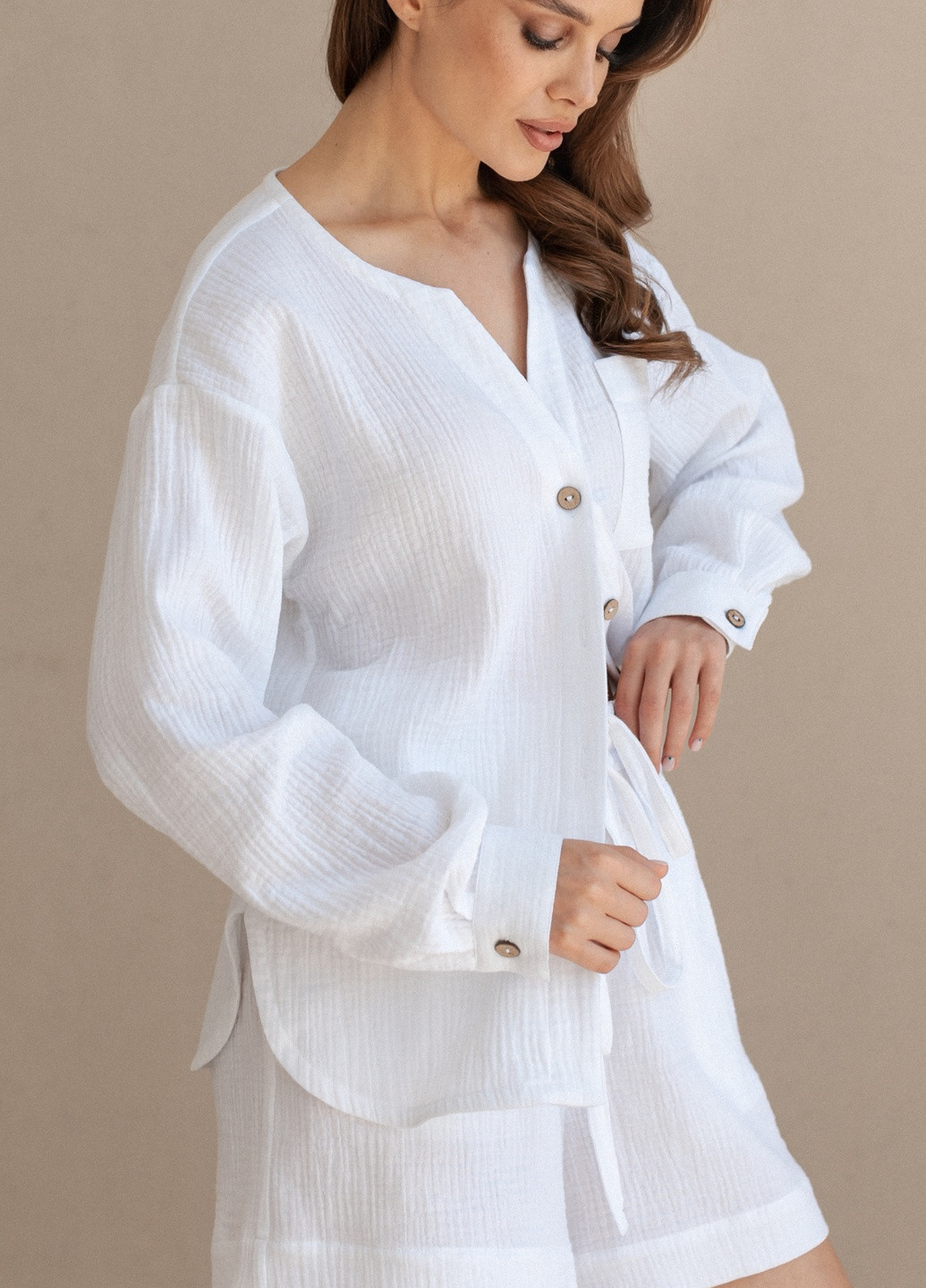 Комплект з шортами із бавовни White MORANDI (257222847)