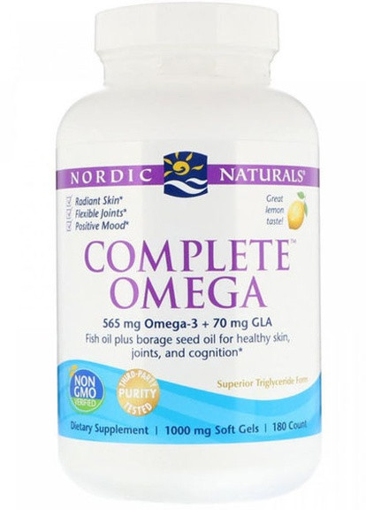 Complete Omega 1000 mg 180 Soft Gels Lemon Nordic Naturals (256724451)