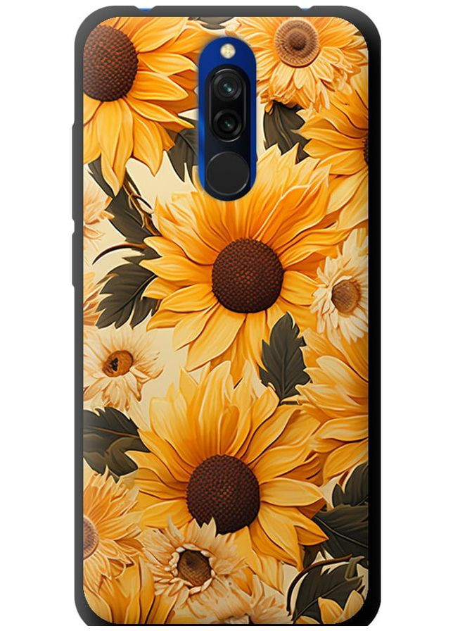 TPU чорний чохол 'Соняшники 2' для Endorphone Xiaomi Redmi 8 (267236387)