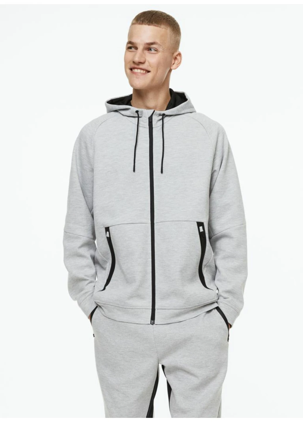 Сірий чоловіче худі з капюшоном drymove (55664) s сіре H&M (261762937)