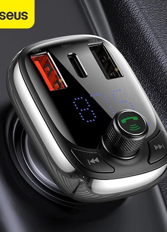 Автомобильное зарядное устройство FM-модулятор type-s Bluetooth MP3 charger with car black (CCTM-B01) Baseus (260737095)