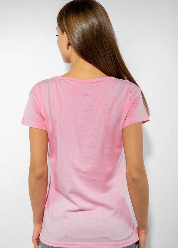 Рожева літня жіноча футболка з принтом obscure (рожевий) Time of Style