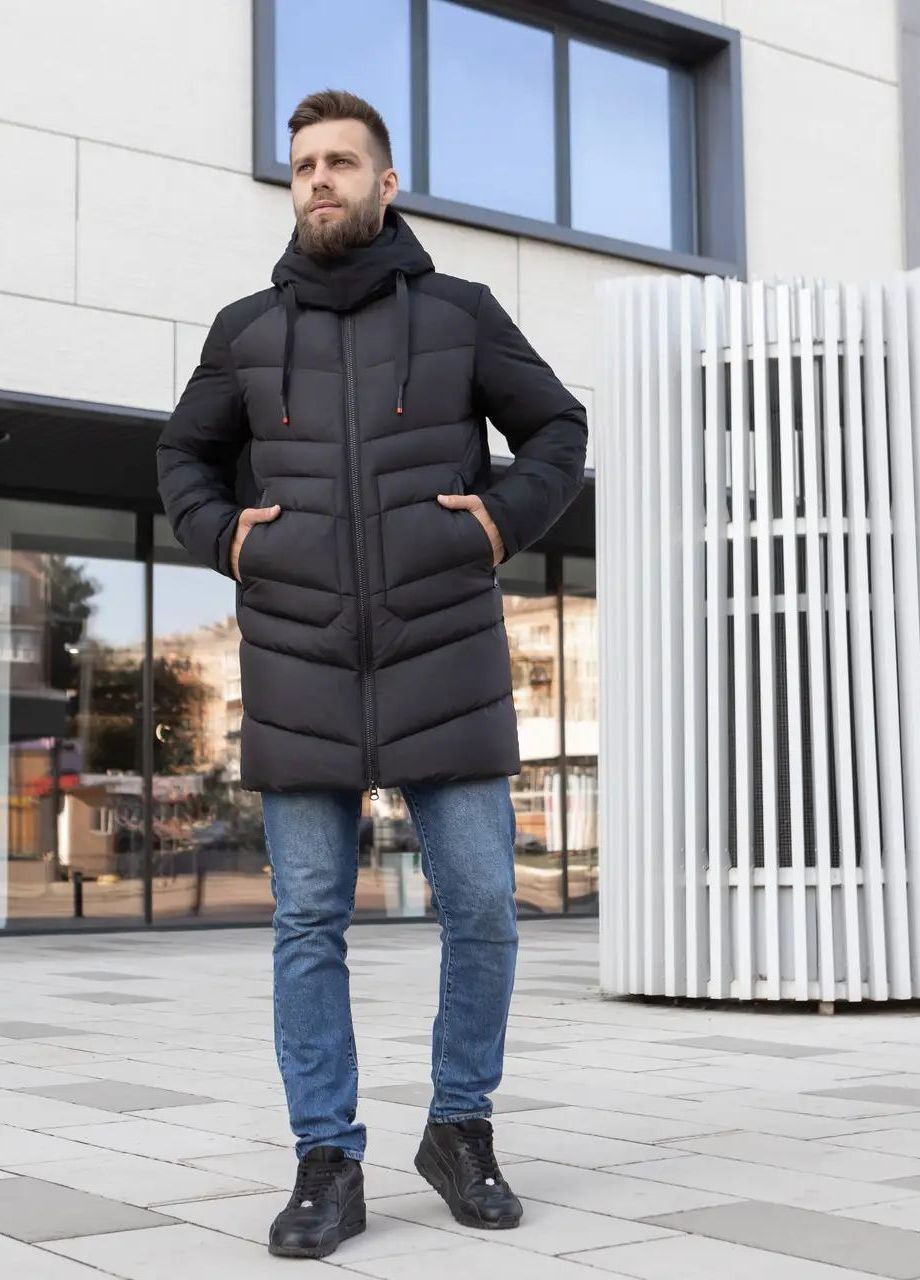 Черная зимняя зимняя куртка мужская большого размера SK